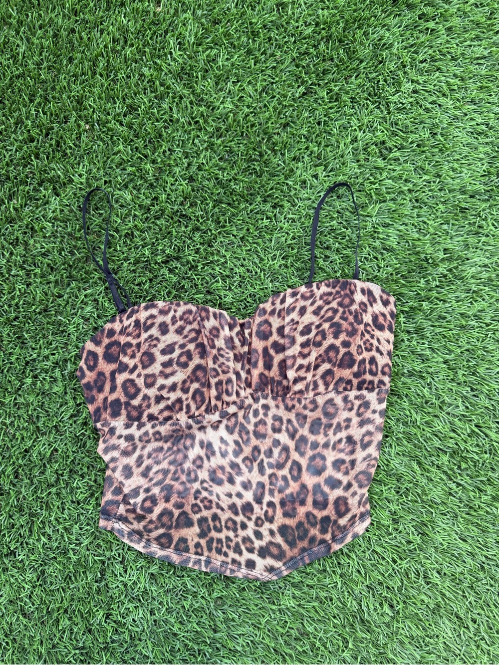 Leopard Print Bustier Crop Top - Women's Animal Print Camisole